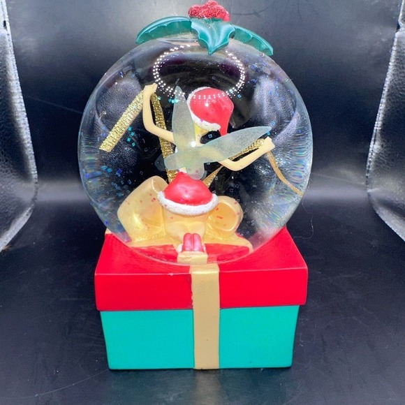 Vintage 2005 Disney Store Tinkerbell Mistletoe Christmas Snow Globe - Picture 3 of 7